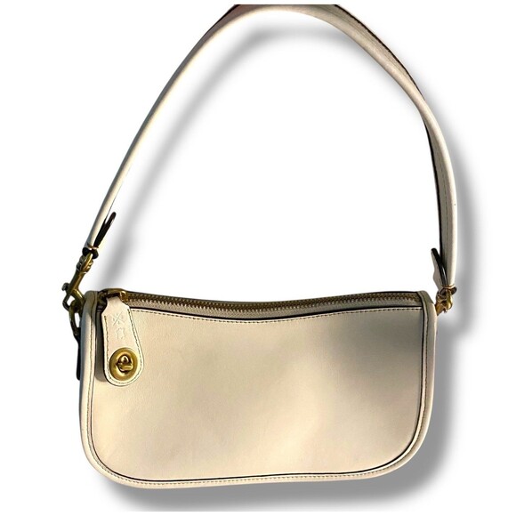 Coach Swinger Bag  20 Brass Chalk Glovetanned Leather Beige - Picture 1 of 10